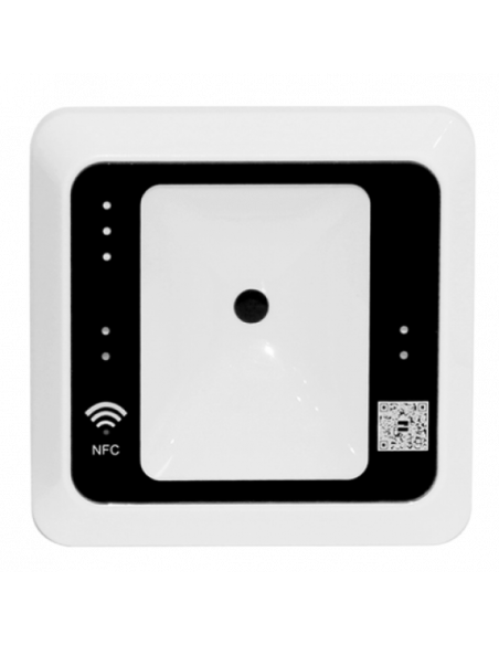Scaner coduri de bare 1D/2D cu cititor RFID integrat, alb. Comanda online pe RFPro.ro.
