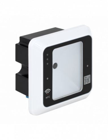 Scaner coduri de bare 1D/2D cu cititor RFID integrat, alb. Comanda online pe RFPro.ro.