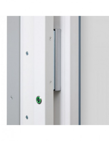 Kit de inchidere usi PVC cu deschidere la exterior cu electromagneti, pe suport de aluminiu de 2.3m. Comanda online pe RFPro.ro.