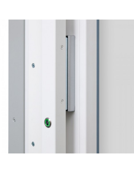 Kit de inchidere usi PVC cu deschidere la exterior cu electromagneti, pe suport de aluminiu de 2.3m. Comanda online pe RFPro.ro.