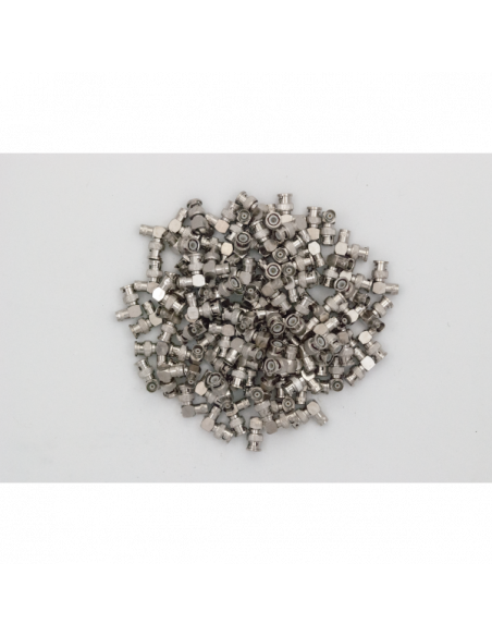 Pachet de 10 bucati de adaptoare BNC M (tata)-
F (mama) (90°). Comanda online pe RFPro.ro.