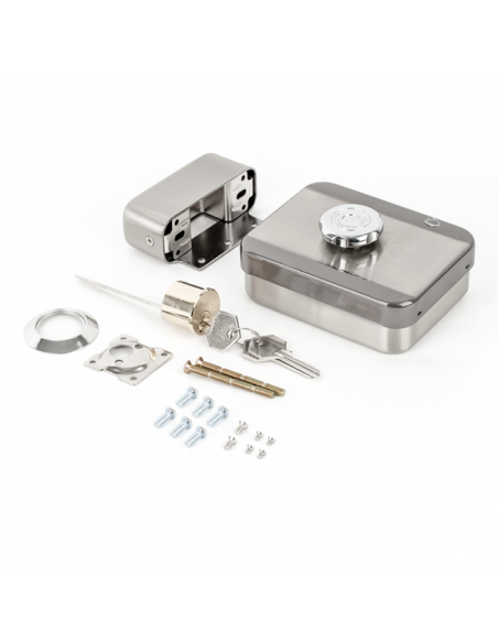 Yala electromagnetica (fail-secure) aplicabila pentru exterior cu motor si senzor magnetic . Comanda online pe RFPro.ro.