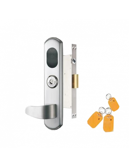 Incuietoare stand-alone cu carduri de proximitate EM
(125KHz), cheie mecanica si buton interior. Comanda online pe RFPro.ro.