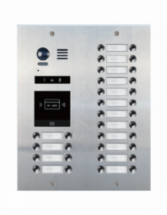 Panoul de apel video modular cu camera wide angle, 32 butoane apel + locas blank (pt module R21). Comanda online pe RFPro.ro.