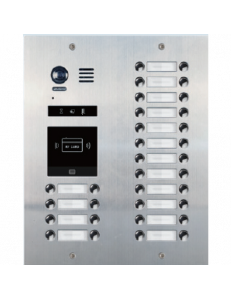 Panoul de apel video modular cu camera wide angle, 32 butoane apel + locas blank (pt module R21). Comanda online pe RFPro.ro.