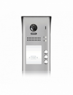 Panou video color de apel exterior, camera WIDE ANGLE 170°, pentru trei abonati, control acces RFID. Comanda online pe RFPro.ro.