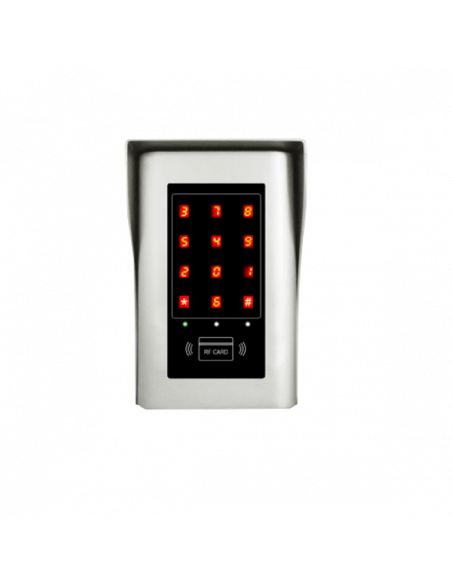 Controler de acces cu PIN si cartele de proximitate RFID EM (125 kHz), cu taste tactile amestecate. Comanda online pe RFPro.ro.