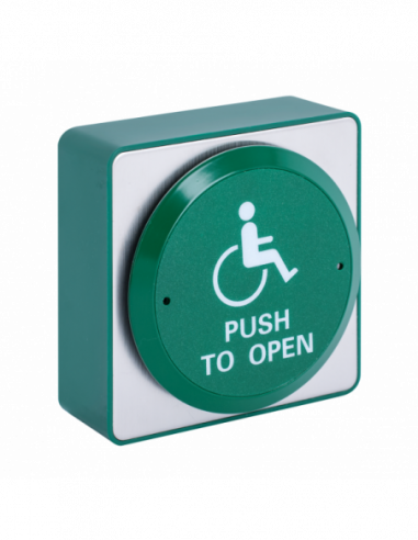 Buton de iesire pentru persoane cu dizabilitati, de interior, incastrabil/aplicabil cu carcasa. Comanda online pe RFPro.ro.