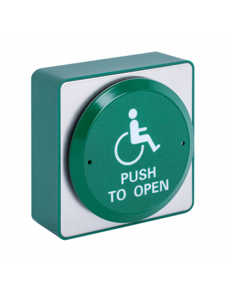 Buton de iesire pentru persoane cu dizabilitati, de interior, incastrabil/aplicabil cu carcasa. Comanda online pe RFPro.ro.