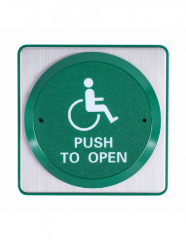 Buton de iesire pentru persoane cu dizabilitati, de interior, incastrabil/aplicabil cu carcasa. Comanda online pe RFPro.ro.