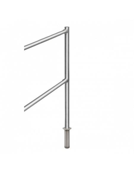Stalp de capat din INOX, suport pentru balustrade din INOX, montare ingropata. Comanda online pe RFPro.ro.