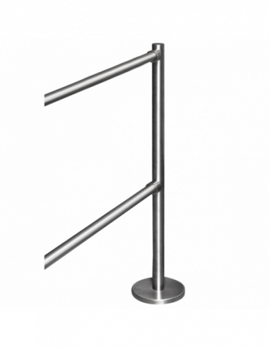 Stalp de capat din INOX, suport pentru balustrade din INOX, montare aplicata K-VO. Comanda online pe RFPro.ro.
