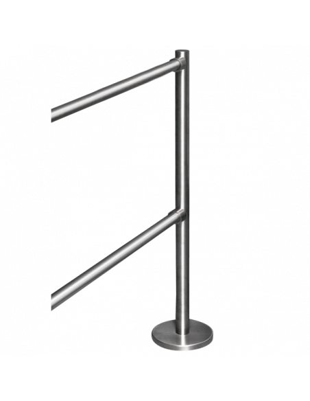 Stalp de capat din INOX, suport pentru balustrade din INOX, montare aplicata K-VO. Comanda online pe RFPro.ro.