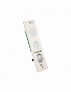 Buton de iesire incastrabil din otel inoxidabil, cu monitorizare
stare incuietoare. Comanda online pe RFPro.ro. 2