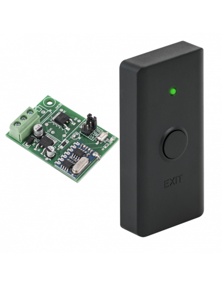 Buton de acces cu comunicatie wireless, contact umed +12Vcc. Comanda online pe RFPro.ro.