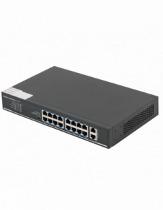 Switch ethernet PoE+, 16 porturi 10/100Mbps POE+ downlink, 2 porturi 10/100/1000Mbps uplink. Comanda online pe RFPro.ro.