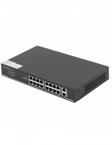 Switch ethernet PoE+, 16 porturi 10/100Mbps POE+ downlink, 2 porturi 10/100/1000Mbps uplink. Comanda online pe RFPro.ro.