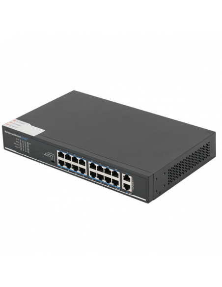 Switch ethernet PoE+, 16 porturi 10/100Mbps POE+ downlink, 2 porturi 10/100/1000Mbps uplink. Comanda online pe RFPro.ro.