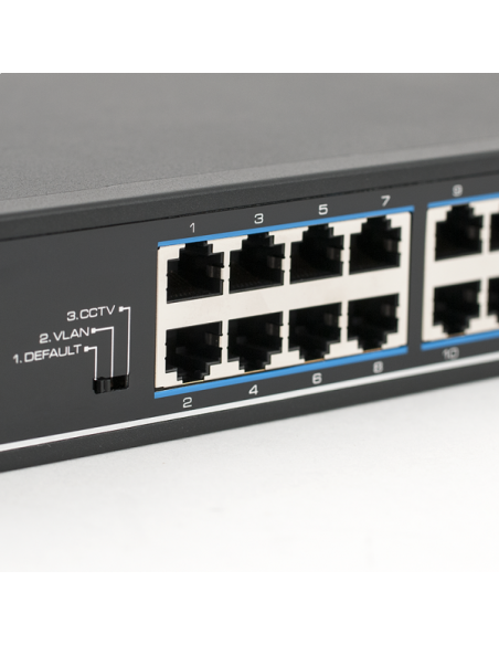 Switch ethernet PoE+, 16 porturi 10/100Mbps POE+ downlink, 2 porturi 10/100/1000Mbps uplink. Comanda online pe RFPro.ro.