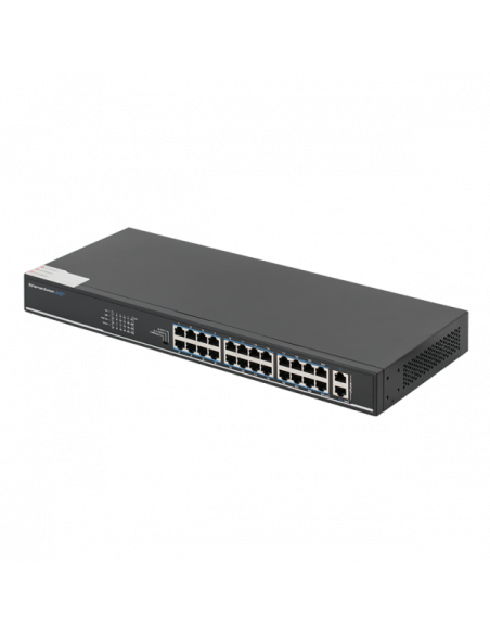 Switch ethernet PoE+, 24 porturi 10/100Mbps POE+ downlink, 2 porturi 10/100/1000Mbps uplink. Comanda online pe RFPro.ro.