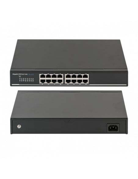 Switch gigabit cu 16 porturi ethernet 10/100/1000Mbps cu carcasa metalica. Comanda online pe RFPro.ro.