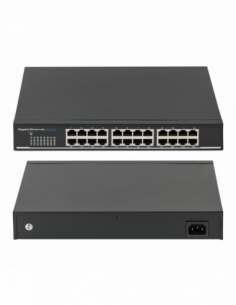 Switch gigabit cu 24 porturi ethernet 10/100/1000Mbps cu carcasa metalica. Comanda online pe RFPro.ro.