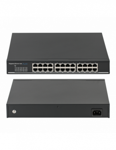 Switch gigabit cu 24 porturi ethernet 10/100/1000Mbps cu carcasa metalica. Comanda online pe RFPro.ro.