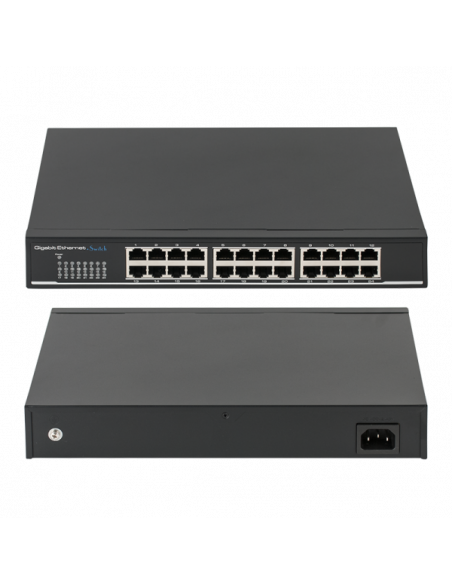Switch gigabit cu 24 porturi ethernet 10/100/1000Mbps cu carcasa metalica. Comanda online pe RFPro.ro.