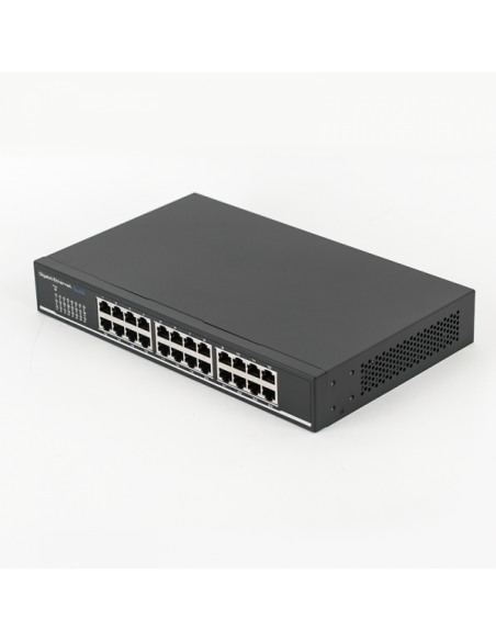 Switch gigabit cu 24 porturi ethernet 10/100/1000Mbps cu carcasa metalica. Comanda online pe RFPro.ro.