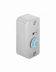 Buton de iesire aplicabil cu LED de semnalizare albastra. Comanda online pe RFPro.ro.