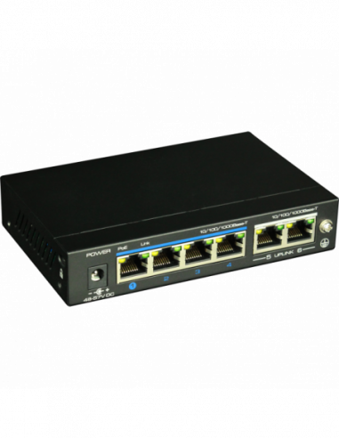 Switch ethernet gigabit POE+, 4+2 porturi. Comanda online pe RFPro.ro.