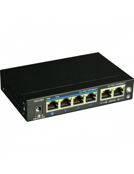 Switch ethernet gigabit POE+, 4+2 porturi. Comanda online pe RFPro.ro.