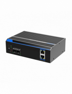 Switch industrial cu 2 porturi ethernet gigabit POE+ si 2 porturi gigabit SFP. Comanda online pe RFPro.ro.