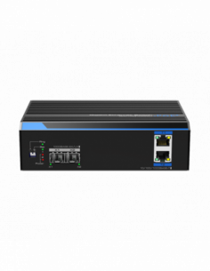 Switch industrial cu 2 porturi ethernet gigabit POE+ si 2 porturi gigabit SFP. Comanda online pe RFPro.ro. 2