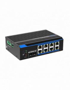 Switch industrial cu 8 porturi ethernet gigabit POE+ si 2 porturi gigabit SFP. Comanda online pe RFPro.ro.