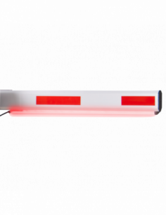 Brat de bariera de aluminiu cu elemente reflectorizante, garnitura transparenta si banda LED. Comanda online pe RFPro.ro.