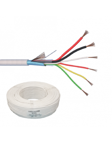 Cablu de alarma 6 fire ecranate + alimentare 2x0.75, cupru integral, 100m 6CUEF+2x0.75. Comanda online pe RFPro.ro.