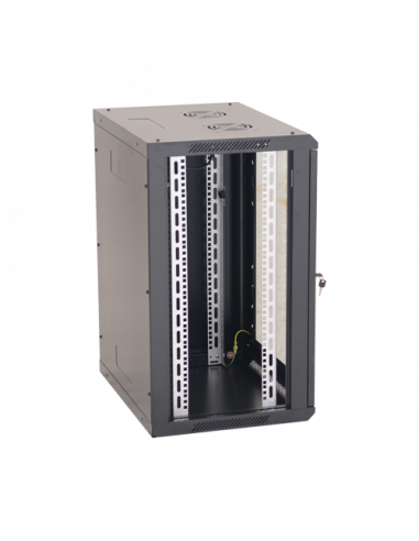 Rack perete 15U 19' 600x600, negru - ASYTECH Networking ASY-15U-6060W. Comanda online pe RFPro.ro.