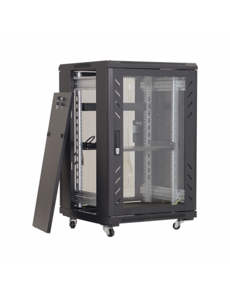 Rack perete 18U 19' 600x450, negru - ASYTECH Networking ASY-18U-6045W. Comanda online pe RFPro.ro.