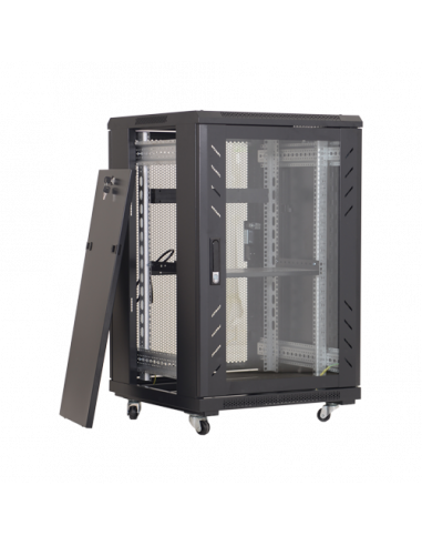 Rack podea 22U 19' 600x600, negru - ASYTECH Networking ASY-22U-6060E. Comanda online pe RFPro.ro.