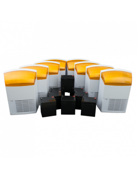 KIT 8 sirene de exterior + 8 acumulatori 12V, 4Ah BS1X8+8AC. Comanda online pe RFPro.ro.