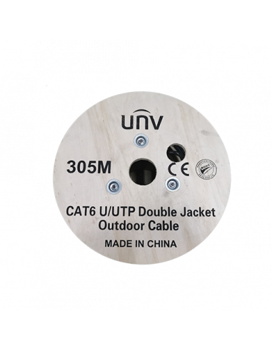 Cablu UTP DE EXTERIOR, cat 6E, CUPRU 100%, tambur 305 metri - UNV  CAB-LC3110B-E-IN. Comanda online pe RFPro.ro.