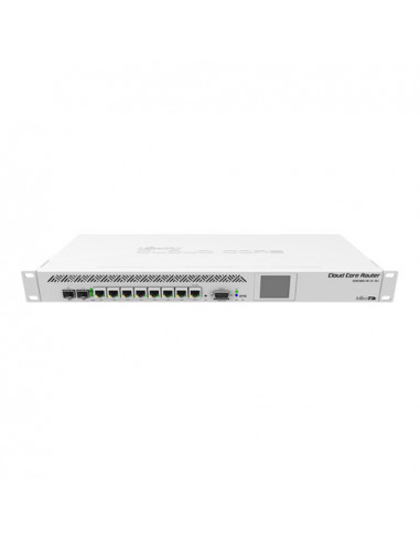 Cloud Core Router, 7 x Gigabit, 1 x combo SFP/Gigabit, 1 x SFP+, RouterOS L6, 1U - Mikrotik CCR1009-7G-1C-1S+. Comanda online pe
