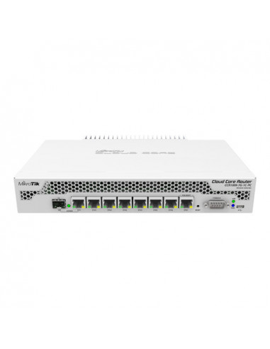 Cloud Core Router, 7 x Gigabit, 1 x combo SFP/Gigabit, 1 x PoE, RouterOS L6 - Mikrotik CCR1009-7G-1C-PC. Comanda online pe RFPro
