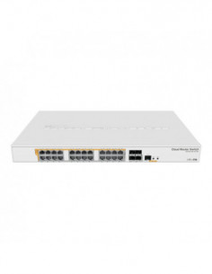 Cloud Router Switch 24 x Gigabit PoE+ Out 450W, 4 x SFP+ 10Gbps - Mikrotik CRS328-24P-4S+RM. Comanda online pe RFPro.ro.