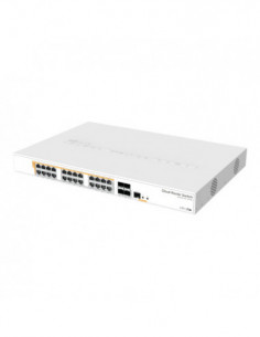 Cloud Router Switch 24 x Gigabit PoE+ Out 450W, 4 x SFP+ 10Gbps - Mikrotik CRS328-24P-4S+RM. Comanda online pe RFPro.ro. 2