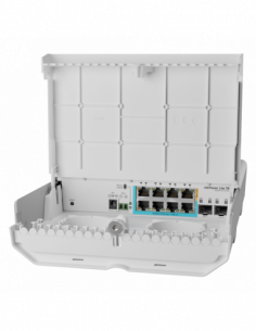 Cloud Smart Switch outdoor, 8 x Gigabit (7 PoE in), 2 x SFP+ 10Gbps - Mikrotik CSS610-1Gi-7R-2S+OUT. Comanda online pe RFPro.ro.