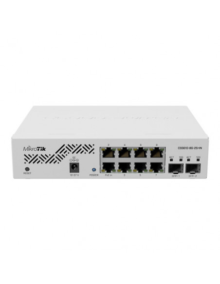Cloud Smart Switch, 8 x Gigabit, 2 x SFP+ 10Gbps - Mikrotik CSS610-8G-2S+IN. Comanda online pe RFPro.ro.