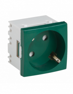 Priza modulara schuko cu impamantare, verde - DLX DLX-245-42. Comanda online pe RFPro.ro.