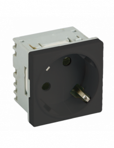 Priza modulara schuko cu impamantare, negru - DLX DLX-245-43. Comanda online pe RFPro.ro.
